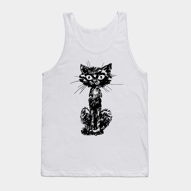 Black cat Tank Top by katerinamk